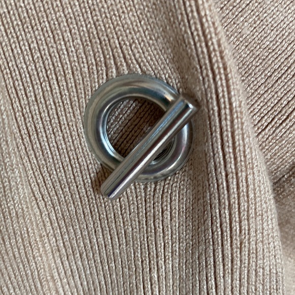 Camel Colored Knit Short Sleeve Cardigan - M - Picture 5 of 5